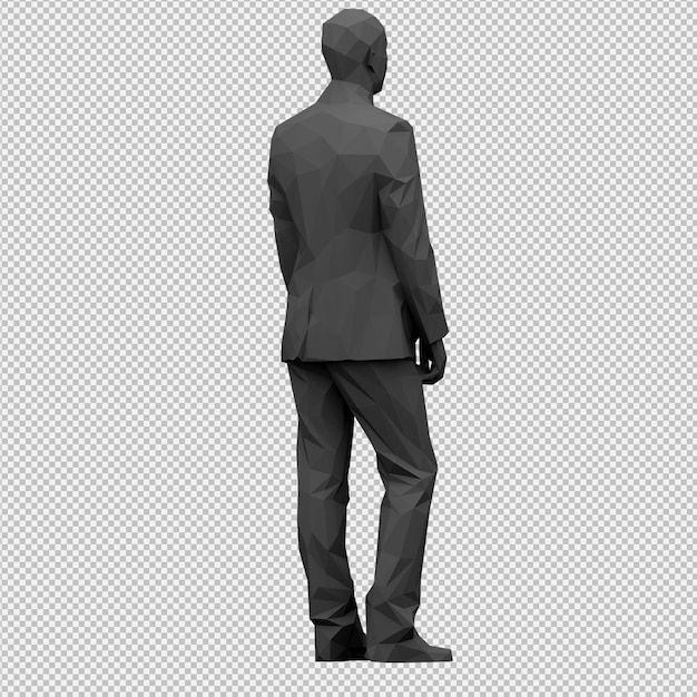 isometric male 3d render