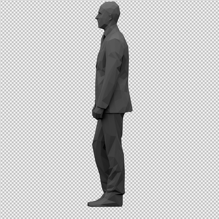 PSD изометрические мужской 3d визуализации
