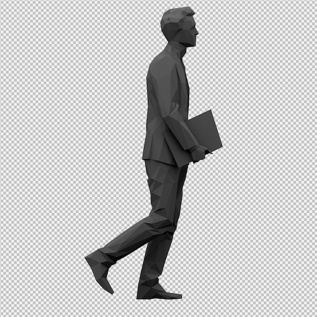 아이소 메트릭 남성 3D 렌더링
