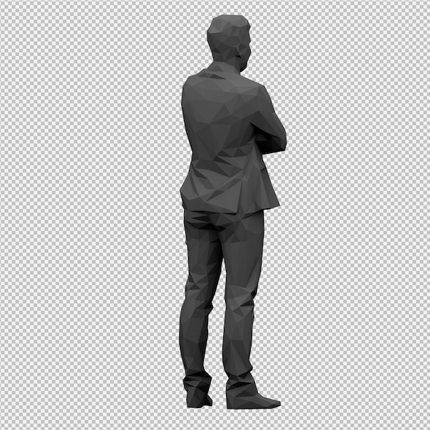 isometric male 3d render