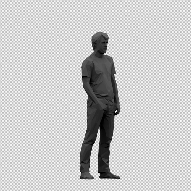 Isometric male 3d render