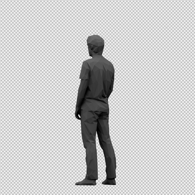 PSD isometric male 3d render