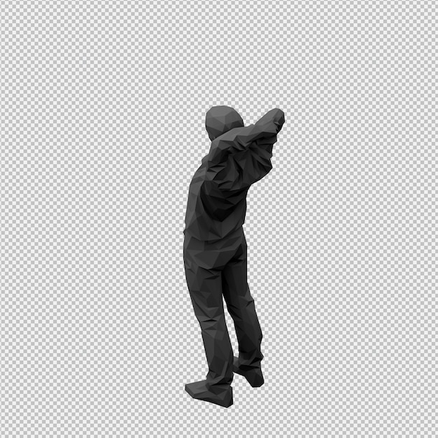 Isometric male 3D render