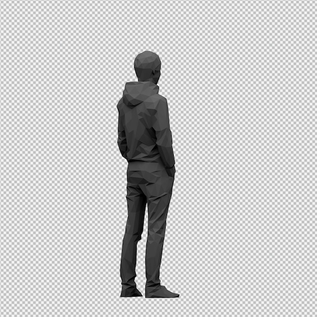 아이소 메트릭 남성 3D 렌더링
