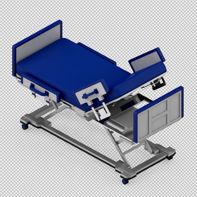 Isometric medical equipment 3d render