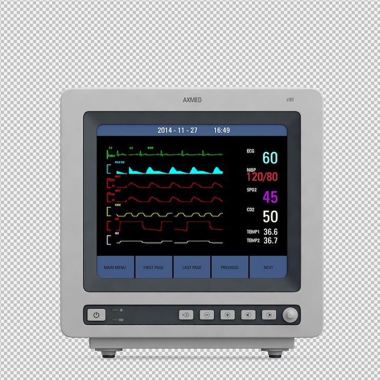 PSD isometric medical equipment 3d render