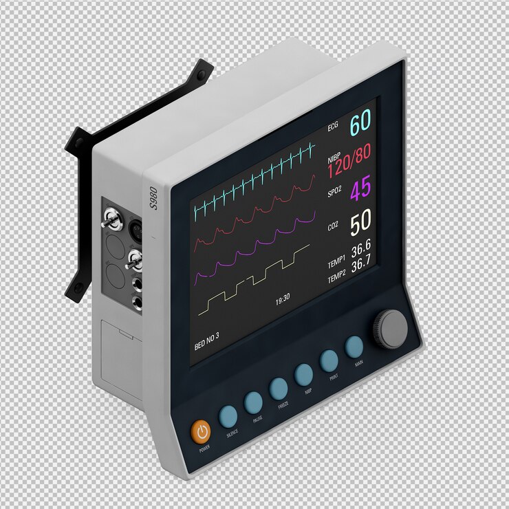 PSD isometric medical equipment 3d render