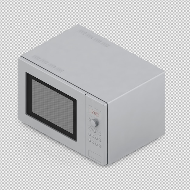 PSD isometric microwave 3d render