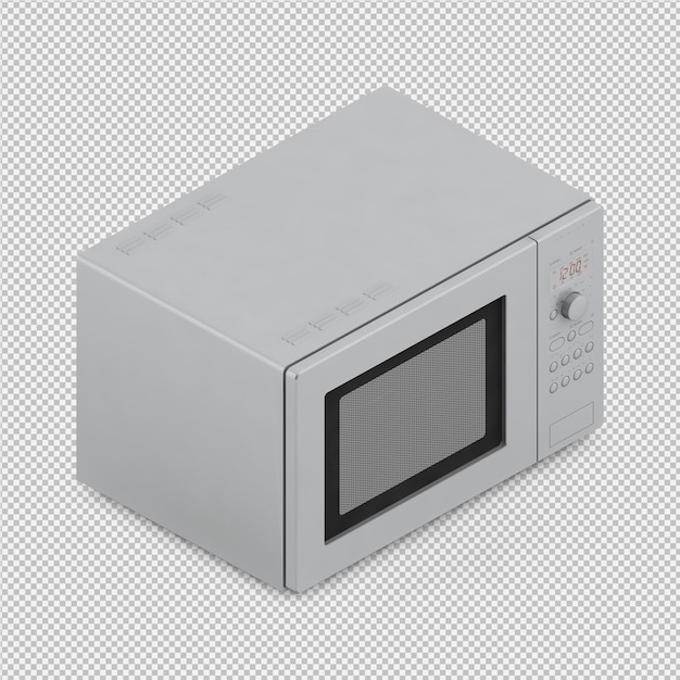 PSD isometric microwave 3d render