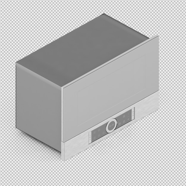 PSD isometric microwave 3d render