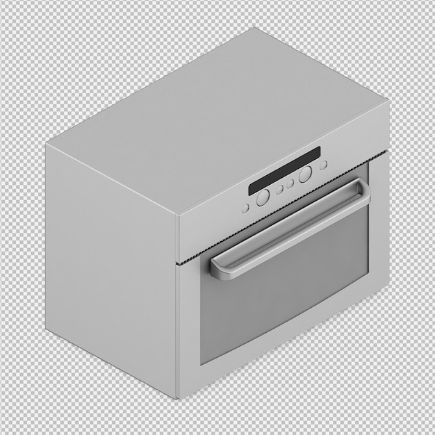 PSD isometric microwave 3d render