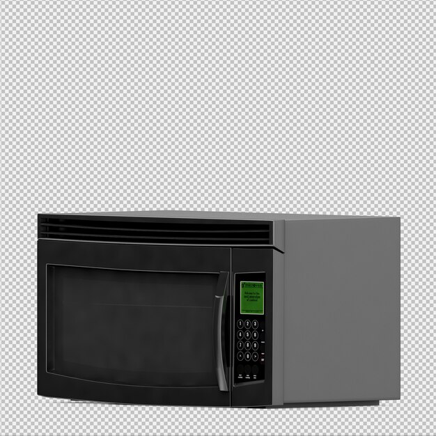 PSD isometric microwave 3d render