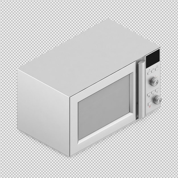 PSD isometric microwave 3d render