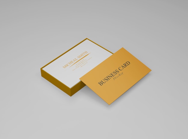 Isometric minimal business card mockup