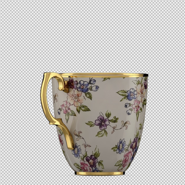Isometric mug 3d render