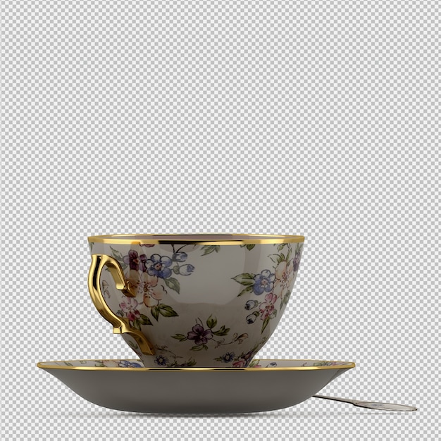 PSD isometric mug 3d render
