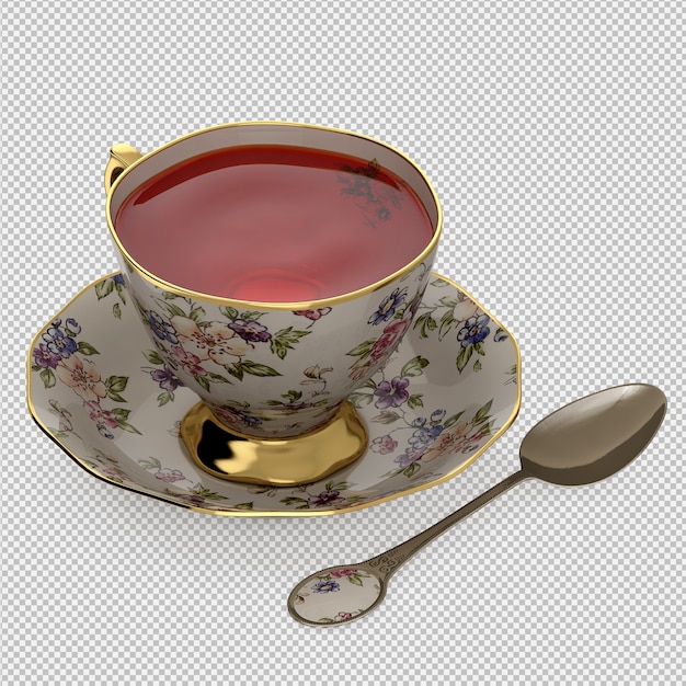 Isometric mug 3d render