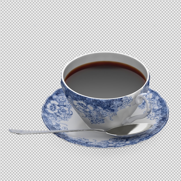 La tazza isometrica 3d rende