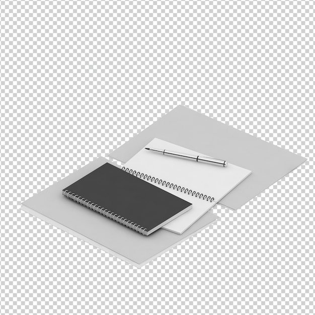 PSD isometric office accessories