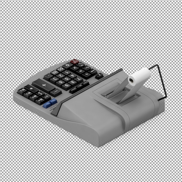 Isometric office equipment 3d render