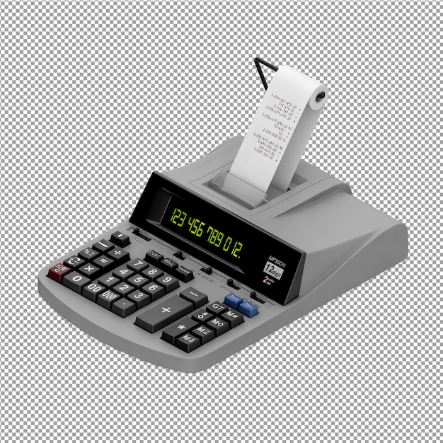 PSD isometric office equipment 3d render