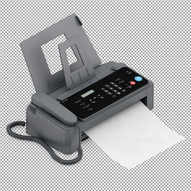 PSD isometric office equipment 3d render