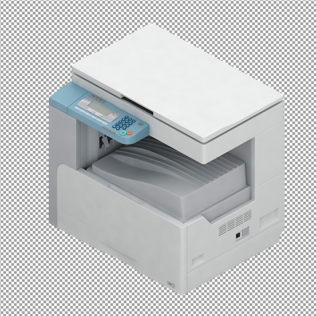 PSD isometric office equipment 3d render