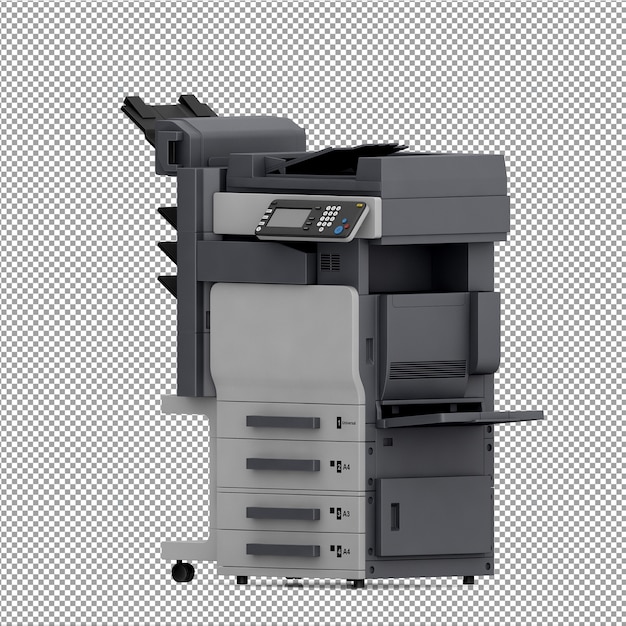 Isometric Office equipment 3D Render