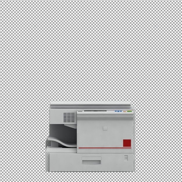 Isometric office equipment 3d render