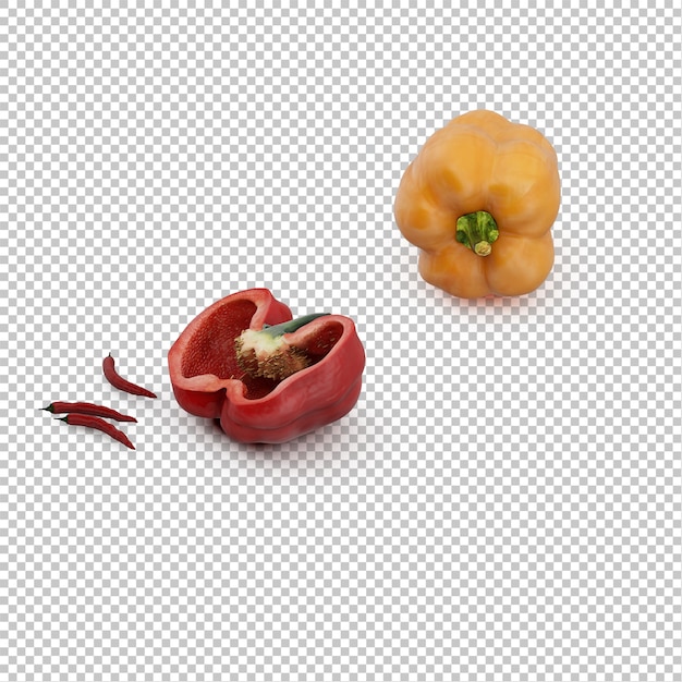 PSD isometric peppers