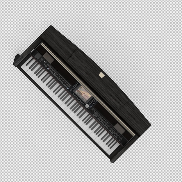 PSD isometric piano 3d render