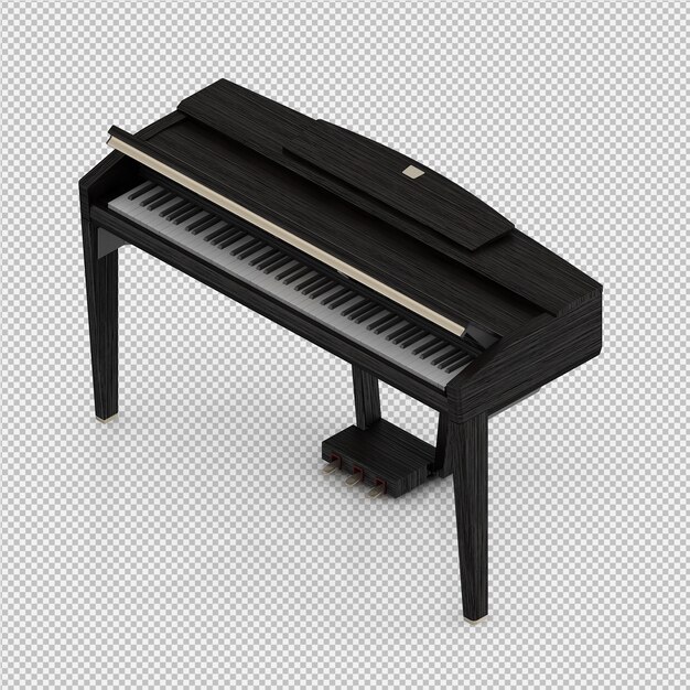 아이소 메트릭 피아노 3d 렌더링