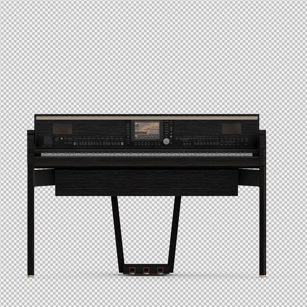 Isometric piano 3d render