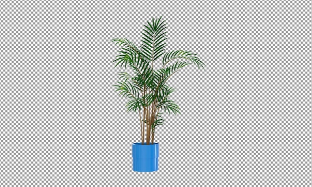 Isometric plant 3d rendering on alpha layer