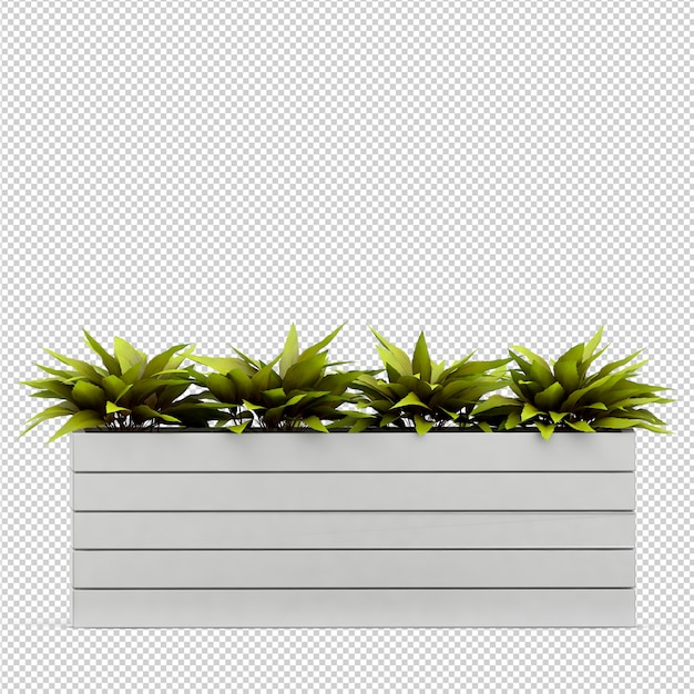 Isometric plant 3d rendering