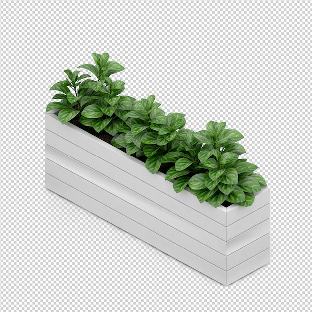 PSD isometric plant 3d rendering