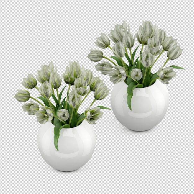 Isometric plant 3d rendering