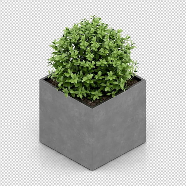 PSD isometric plant 3d rendering