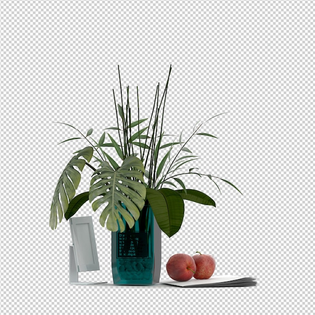 Isometric plant 3d rendering