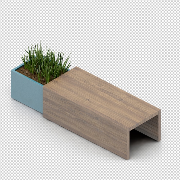 Isometric Plant 3d rendering