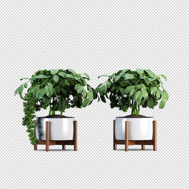 PSD isometric plant 3d rendering