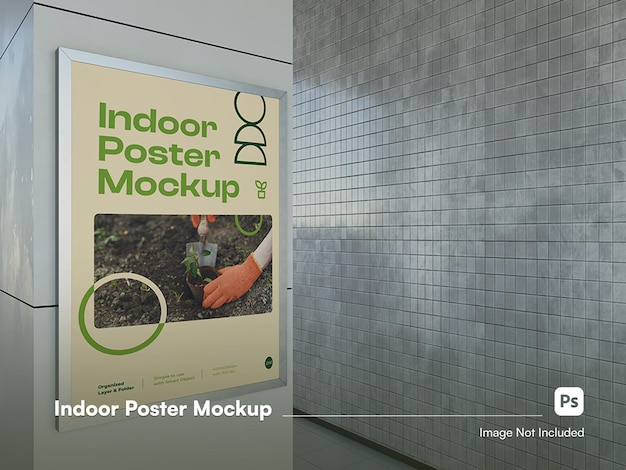isometric poster mockup isolated mockup subway underground setting