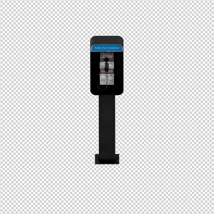 PSD isometric public phone 3d render