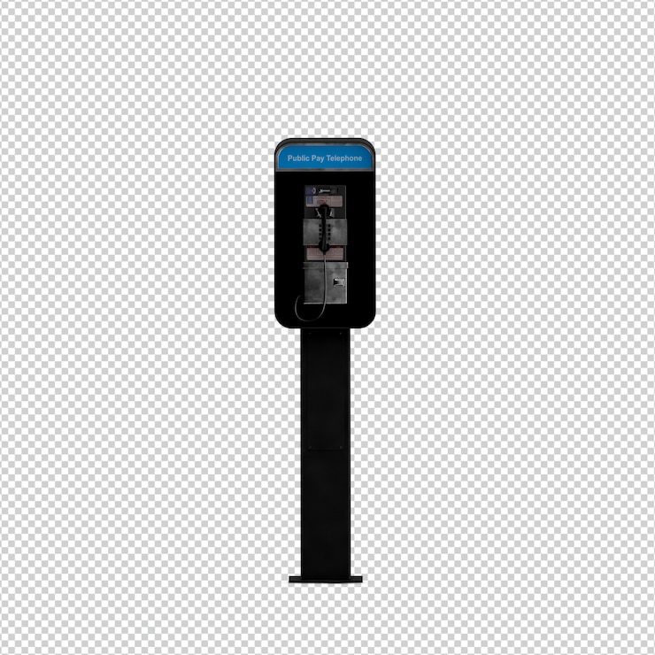 PSD isometric public phone 3d render