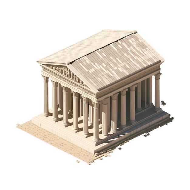 PSD isometric roman pantheon cutout