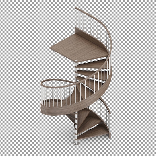 PSD isometric round stairs