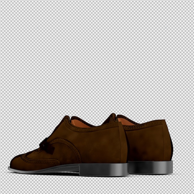 PSD isometric shoes 3d isolated render