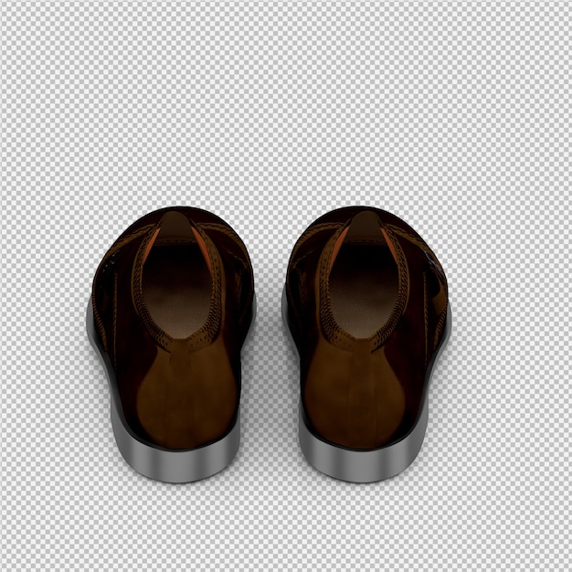 isometric shoes 3d isolated render