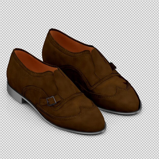 Isometric shoes 3d isolated render