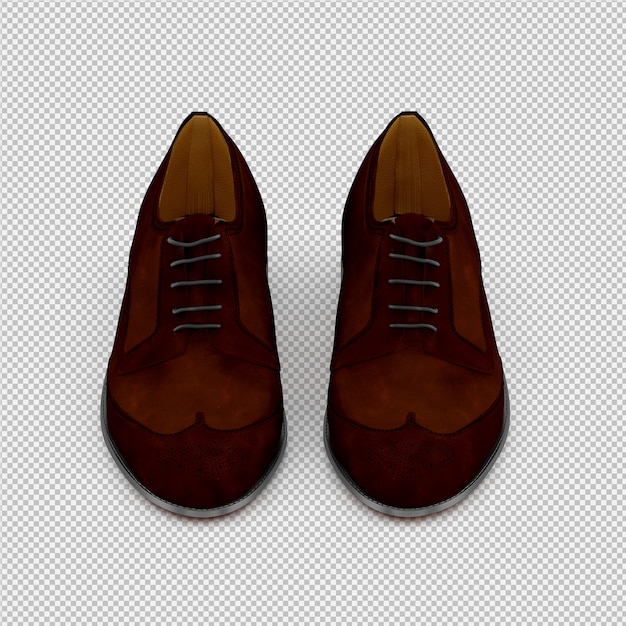 PSD isometric shoes 3d isolated render